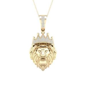 10K 0.15CT CHARM "LION HEAD"