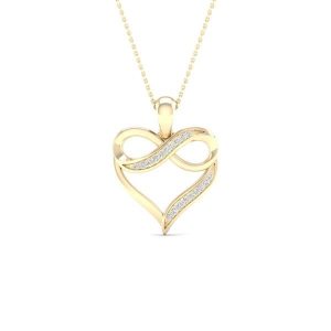 10K 0.06CT Charm "HEART WITH INFINITY"