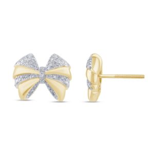 10K 0.14CT D-EARRING RDS MP "BOW TIE"