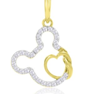 10k 0.26ct Charm "mickey Mouse Head"