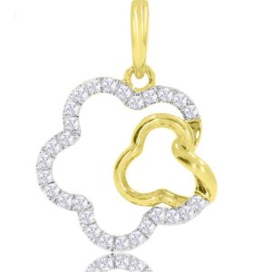 10k 0.27ct Charm "four Leaf Flower"