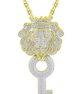 10K 1.46-1.58CT CHARM "LION FACE WITH KEY"