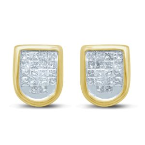 10K 0.34-0.41CT Diamond Earring Princess Cut
