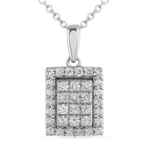 10k 0.33ct Charm "square Diamond Cluster"