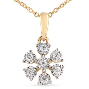 10K 0.09CT Charm "SNOWFLAKE"