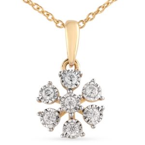10K 0.09CT Charm "SNOWFLAKE"