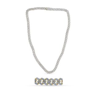 10K 5.72-5.83CT D-NECKLACE MEN RDS MP CUBAN SIZE 22 INCH 7.88-8.40 MM