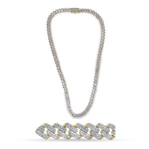10K 5.06-5.29CT D-NECKLACE MEN RDS MP CUBAN SIZE 20 INCH 8.04 MM