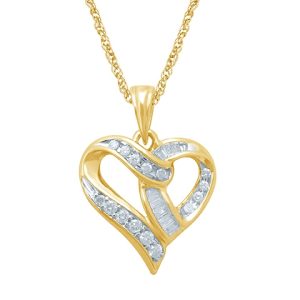 10K 0.27-0.28CT Diamond Pendant Ladies "Heart"
