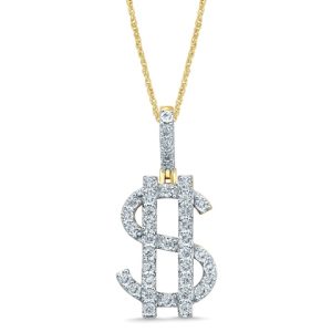 10K 0.37-0.41CT CHARM "DOLLAR SIGN"
