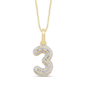 10k 0.38-0.44ct Charm "number 3"