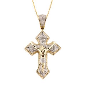 10k 0.47-0.53ct Charm "cross With Jesus"