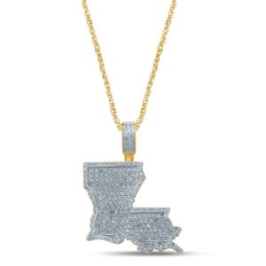 10K 0.47-0.51CT CHARM "LOUISIANA MAP"