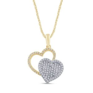 10K 0.16-0.17CT CHARM "DOUBLE HEARTS"