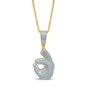 10k 0.31-0.37ct Charm "okay Hand Sign"