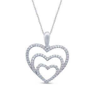 10k 0.34ct Charm "triple Heart Shape"