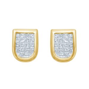 10K 0.33-0.45CT Diamond Earring Princess Cut