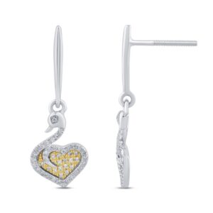 10K 0.12CT D-EARRING DANGLING RDS MP "HEART"