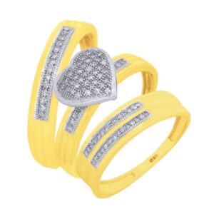 10K 0.24-0.25CT D-TRIO SET RDS MP "HEART"