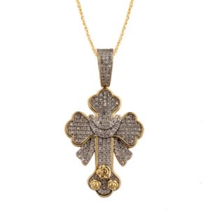 10K 0.30CT Diamond Pendant "CROSS"